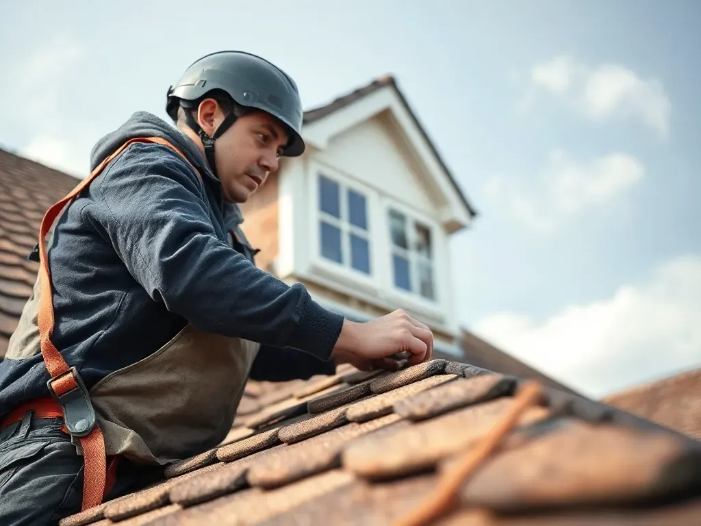A professional carrying out bay and porch roofs near Ongar