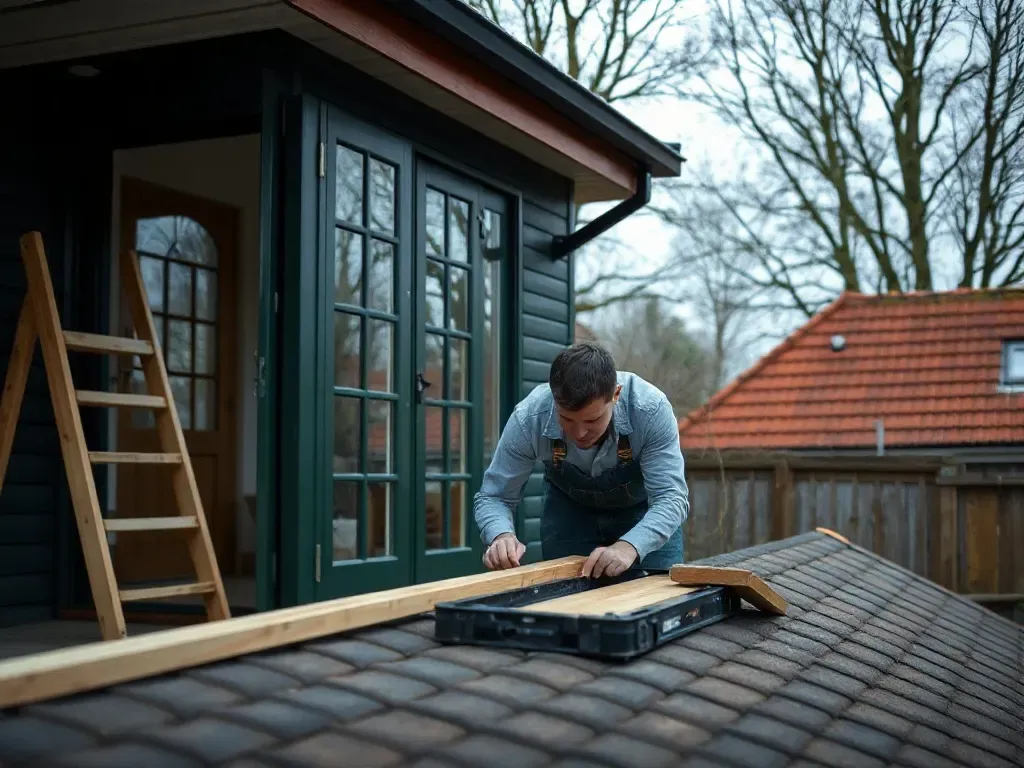 Two professionals working on garden rooms near Ongar